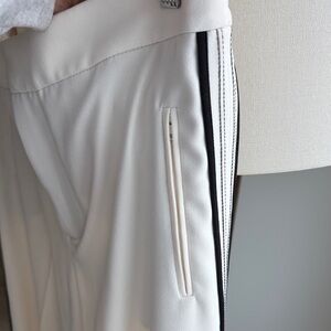 Zara Cream Womans Pant with Black Stripe